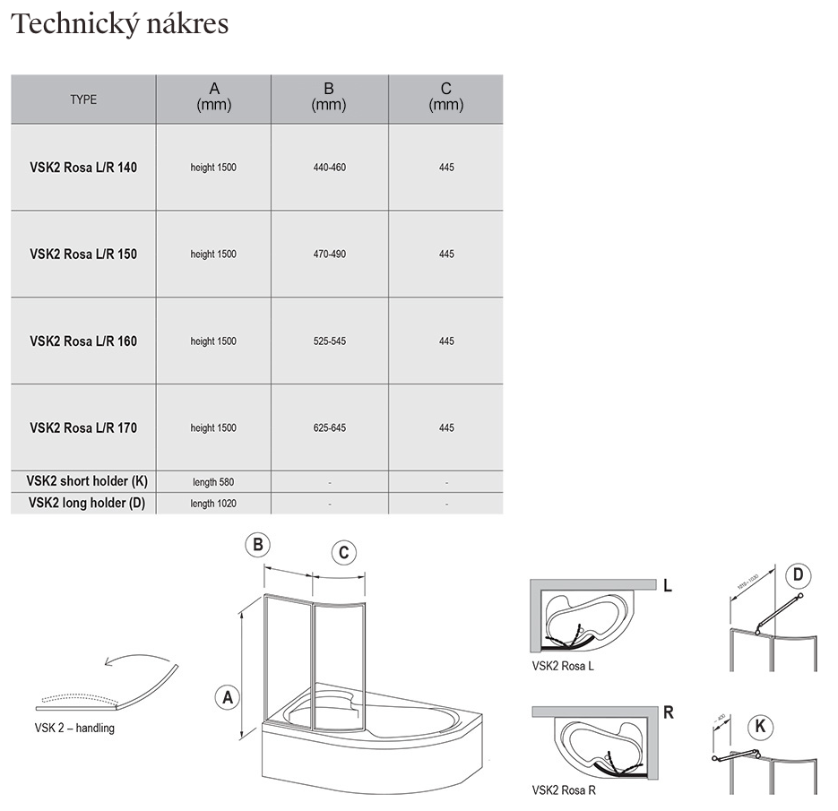 ravak-vsk2-170-technicky-nakres